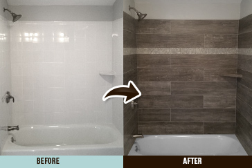 Before and After Picture of a Dust and Demolition - Free Quick Bathroom Remodel